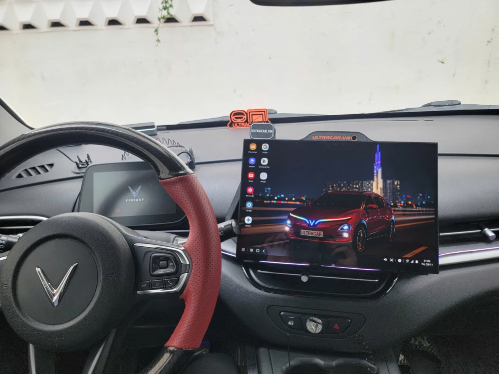 View from the driver’s seat of a VinFast