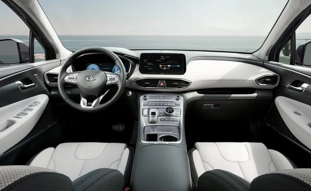 Khoang lái nguyên bản để tham khảo. Hyundai Santa Fe 2022 · bản 6 chỗ thị trường Hàn Quốc